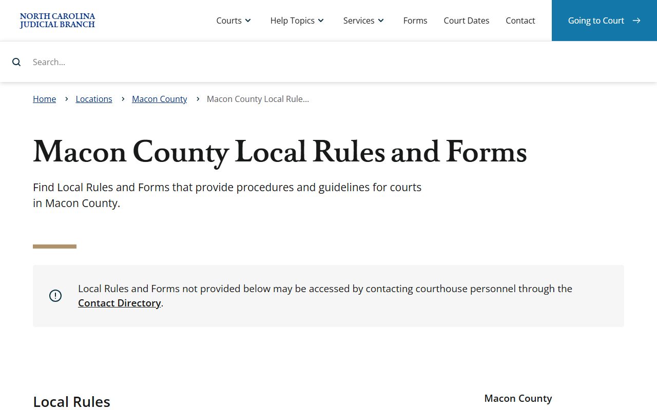 Macon County court records local rules and forms source