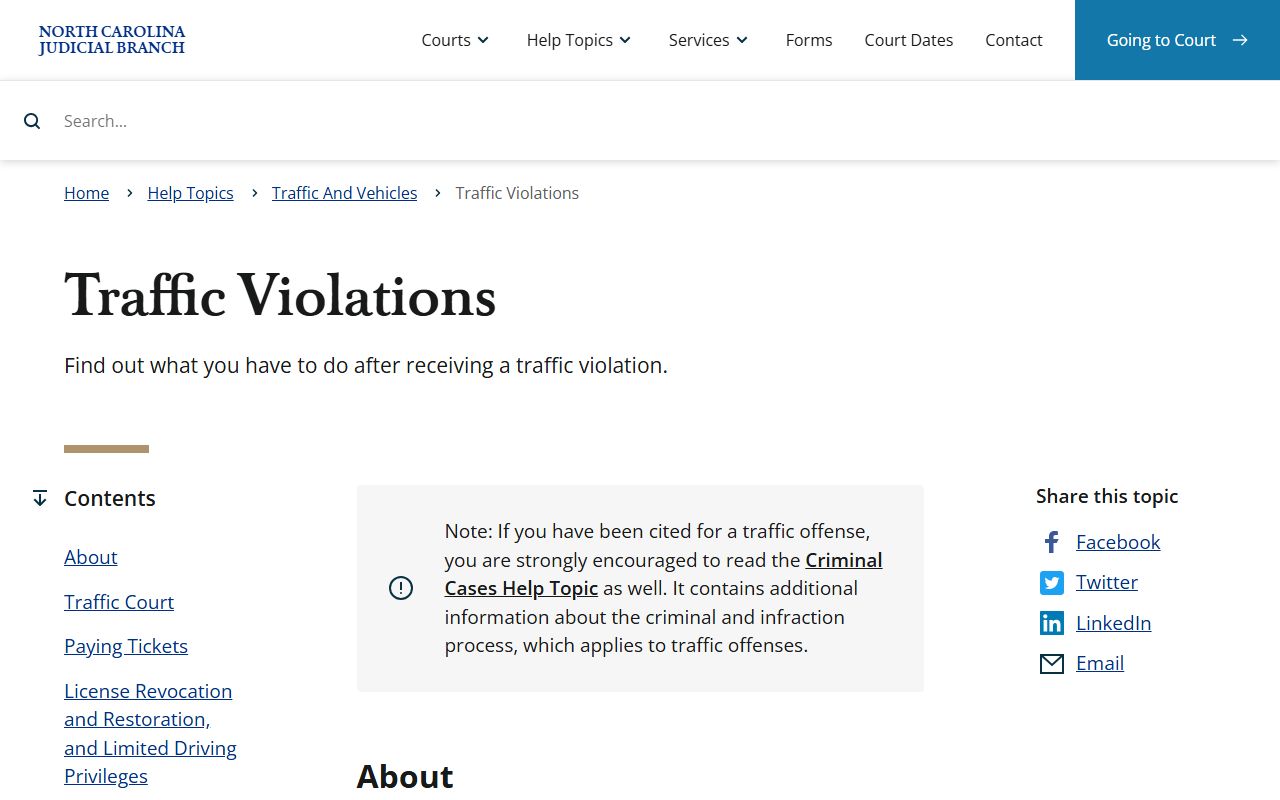 Traffic citation options and online-payment guidance